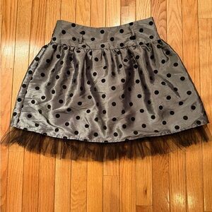 My Michelle Black and Gray Polka Dot Tulle Detail Skirt y2k fairy whimsigoth